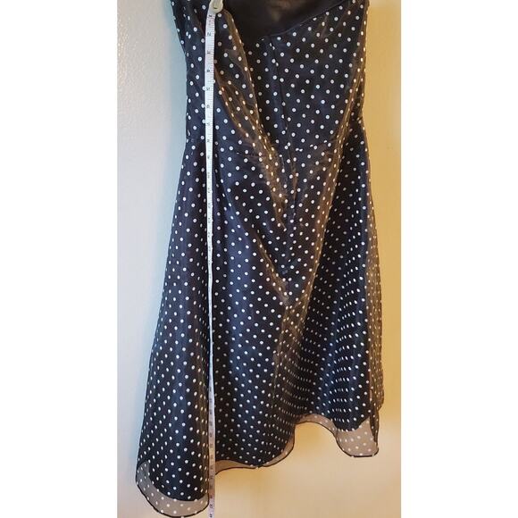 Alfred Angelo Black White Polka Dot Boned Strapless Dress Size 14 LB-FE3001 - Picture 9 of 14